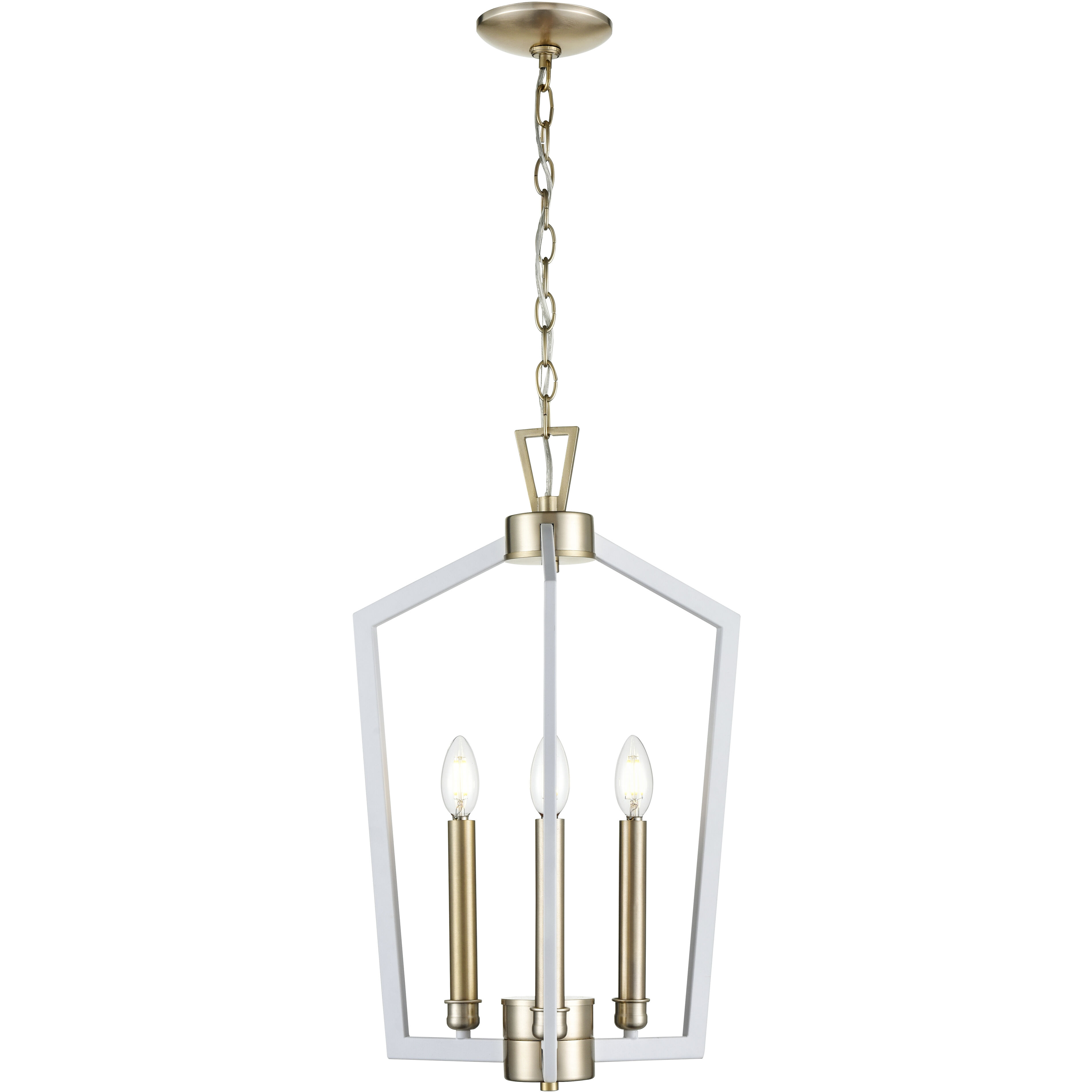 Lizabeth 3 Light 16 inch Matte White/Modern Gold Pendant Ceiling Light